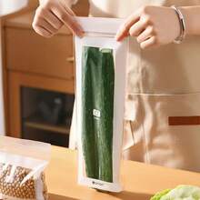 50pcs Long Rectangular PE Material Ziplock Bags (With Clasp) | Airtight Seal Bags For Fruits, Vegetables, Meats, Grains - Space Saving For Fridge/Freezer, Transparent & Durable Disposable Storage Bags - Clear - View 10