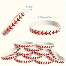 20/40/60 Pieces Of White Silicone Baseball Wristbands, Sports Softball Wristbands, Athlete Sports Gifts, Softball Party Supplies, Birthday Gifts For Boyfriend/Girlfriend, Perfect Wearing Accessories, Party Events, Corporate Sports Team-Building Activities - 60pcs - View 9
