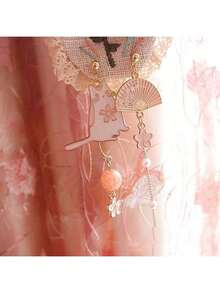 一对不对称猫咪耳钉，优雅精致，适合日常佩戴 - 貓咪扇子耳環 - 查看 3