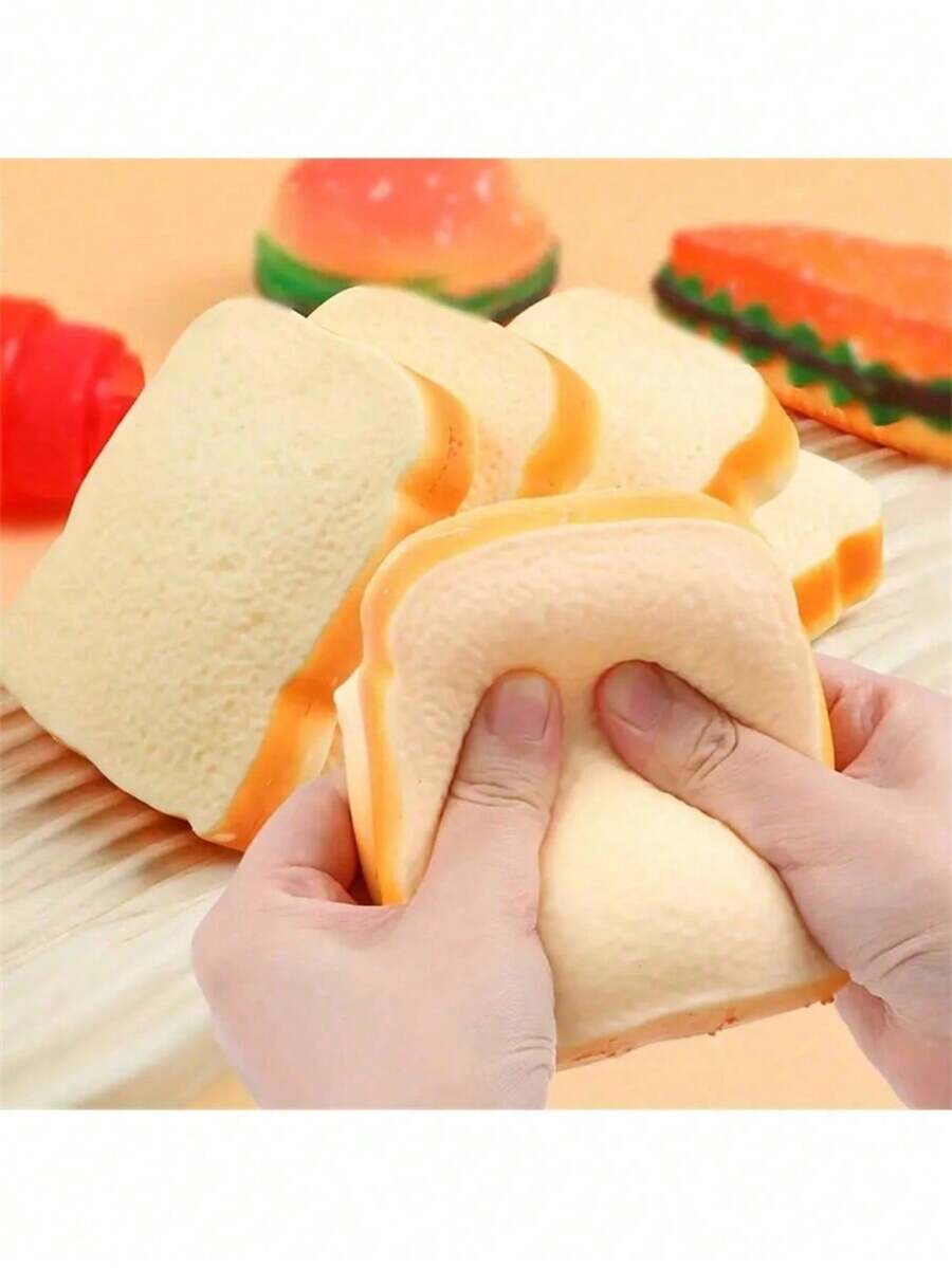 1 món đồ chơi bóp hình bánh mì mới về, đồ chơi giảm căng thẳng có độ đàn hồi chậm và chân thực.