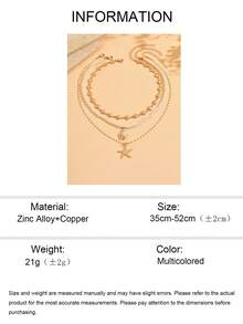 3件套仿珍珠项链套装，百搭手工合金颈链，适合日常佩戴、拍照、约会、聚会等场合。手工链条长度因款式而异。 - 彩色 - 查看 5