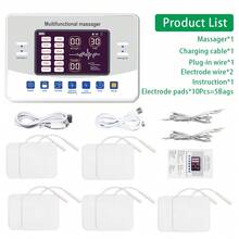 Dual Output TENS Unit Massager 12 Modes Full Body Massage Device Smart Touch Button Large Screen Display Pulse Muscle Stimulator - Multicolor - View 12