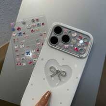 苹果樱桃DIY浮雕贴纸+闪光镜头膜，适用于苹果17 Pro Max/17 Pro，时尚可爱防摔镜头保护膜，透明摄像头保护膜 - 鏡頭膜+貼紙 - 查看 7