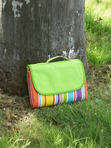 （今日特惠）1件装野餐毯 | 沙滩垫 | 野餐垫 | 野餐包，采用600D牛津布制成，多功能露营垫/家用花园游戏垫，防尘防潮，四季皆宜，是室内、户外露营、花园、沙滩、郊游、草坪、万圣节、圣诞节、复活节派对的理想之选（两种不同图案，随机发货！PS：展开效果相同） - 彩色 - 查看 7