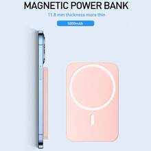 2025 Version Magsafe Portable Charger For IPhone – 5000mAh 20W Magnetic Power Bank, Fast Wireless Charging Battery Pack With 20W USB-C, Qi2 Certified, Compatible With IPhone 16/15/14/13/12 Series, Ultra-Slim & Airport-Approved - 粉色 - 查看 1