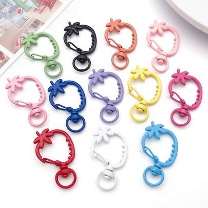 5/10/20 piezas Llavero de fresa pintado de colores - Broches de langosta y ganchos a presión pintados con aerosol para accesorios de manualidades y colgantes DIY.