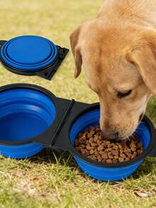 Pet Travel Folding Silicone Bowl With Lid, Anti-Spill And Hook, Portable Dual-Use Water And Food Bowl For Dogs And Cats - Multicolor - View 7