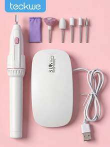 Teckwe Nail Care Kit, Professional Nail Drill Machine With UV LED Nail Lamp, Manicure Pedicure Kit E File For Acrylic Gel Dip Powder Polish - Multicolor - View 1