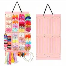 1 Piece Hair Bows Holder & Organizer With Extra Large Capacity For Baby And Girls' Rooms - Wall Hanging Head Bows Rack Display With Sturdy Rope, Fits 16/27 Ribbons, Ideal Hair Accessory Storage And Display, Neatly Showcases Bow Collections, Great Wall Mount Solution For Dresser Corner, Perfect For Spring Makeover, Daily Styling, And Easy Accessory Organization - Multicolor - View 1