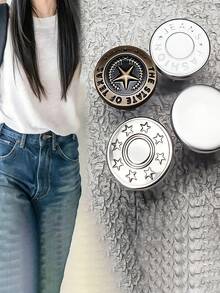 10/20pcs Nail-Free Adjustable Jeans Button Set, Seamless Removable Denim Buttons, Waist Tightener For Pants & Jeans, No Sewing Required - Multicolor - View 2