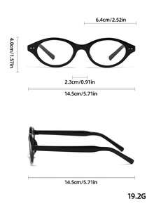 1 pieza Gafas de mujer con marco pequeño ovalado decorado con cristales de imitación, estilo retro, moda casual, accesorio para la calle - Multicolor - Ver 4