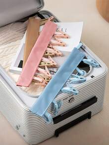 便携式布艺衣架 可折叠晾衣架 适用于衣物、袜子和内衣 多功能衣夹 耐用衣夹 男女通用 酒店旅行居家使用 衣夹 旅行配件 假日用品 夏季必备 返校用品 - 彩色 - 查看 8