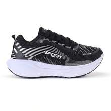 Women's Lightweight Sneakers For Everyday Walking, Modern Design, Comfortable - 黑色 - 查看 7
