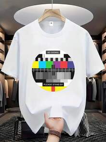 Camiseta de algodón de 180g para hombre, de manga corta y estilo casual - camiseta de verano transpirable con cuello redondo, estampado de moda moderno, lavable aáquina, corte regular adecuado para uso casual, para desplazamientos diarios, ropa casual de verano, versátil para uso en el hogar, adecuada para paseos al aire libre, sencilla y sin restricciones, estilo de nicho moderno, la primera opción para parejas. - Negro - Ver 6