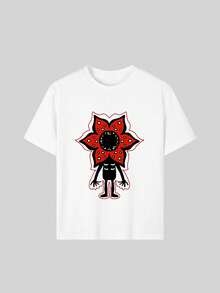 男童休闲印花圆领短袖T恤，夏季上衣 - 白色 - 查看 3