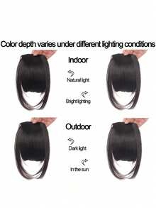 10 Inch Natural Straight Synthetic Hair Bangs Clip-In Hair Extensions - Multicolor - View 8