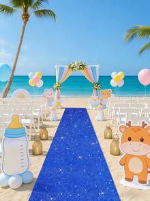 1 pieza Alfombra de brillo azul para fiesta de baby shower, adecuada para decoración de fiesta de cumpleaños, ceremonia, escenario de eventos, fiesta de revelación de género, decoración de baby shower, decoración de habitación de 1er cumpleaños, decoración de escena de fiesta, recuerdos de fiesta, regalos de revelación de género, decoración navideña, suministros de fiesta, decoración del hogar, alfombra de decoración de habitación, decoración de fondo al aire libre - Azul - Ver 6