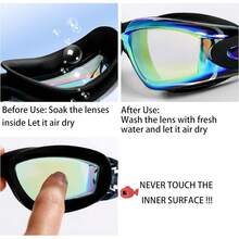 Adult Fitness Swim Goggles Comfortable Fit & View - Double Aqua - View 6