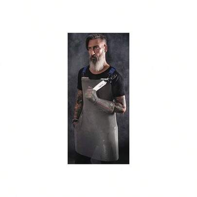 Bib Apron, Stainless Steel, Silver, 22 In, Universal
