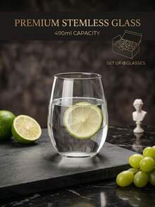 Textured Glass Cup, Large Capacity, Creative Beverage Cup For Home Use, Transparent Corrugated Juice Cup, Multiple Styles Available, 490/580/600ml - Smooth and Pure (490ml) - View 12