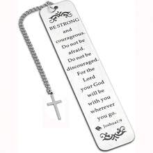Stainless Steel Bible Bookmark, Cross Prayer Bookmark, High-Quality Reading Tool, Stationery, Unisex, Holiday Gift - Stainless Steel Bookmarks - View 4