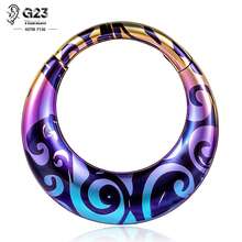 1Pc G23 Titanium Leopard Print Hinged Clicker Nose Ring Septum Piercing Jewelry Punk Gothic Helix Daith Earrings - Style-2 - View 12