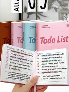 100 Pages Per Book - New Year's Perfect Plan Book, The Self-Discipline Companion In Your Pocket The Joyful Guide To Completing Todo List - Purple, Coffee, And Blue PU Leather Covers, A Small And Exquisite Planning Book, A Double-Sided Diary And Note-Taking Notebook Essential For Office And Study, A Hand-Bound Journal - A - View 2