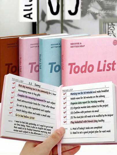 100 Pages Per Book - New Year's Perfect Plan Book, The Self-Discipline Companion In Your Pocket The Joyful Guide To Completing Todo List - Purple, Coffee, And Blue PU Leather Covers, A Small And Exquisite Planning Book, A Double-Sided Diary And Note-Taking Notebook Essential For Office And Study, A Hand-Bound Journal