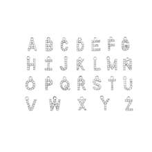 2件套经典银色字母蝴蝶结吊坠唇链颈链不锈钢多层链项链，女士款 - 銀色微鑲 - 查看 4