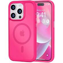 - Strong Magnetic Case For IPhone 14 Pro, MagSafe Compatible, Military Grade 13ft Drop Protection] Slim Matte Translucent Shockproof Case For 6.1"  14 Pro, 41920752 - Hot Pink - View 1