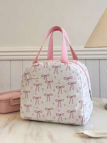 Túi đựng cơm trưa cách nhiệt di động; Túi đựng cơm trưa dày dặn họa tiết trái cây dễ thương dành cho học sinh; Túi đựng cơm trưa in hình nơ và trái tim; Hộp đựng cơm trưa; Túi đựng cơm trưa cho nữ; Túi dã ngoại; Túi giữ lạnh; Dung tích lớn; Vật dụng cần thiết cho kỳ nghỉ hè và đi học. - trắng - Xem 8