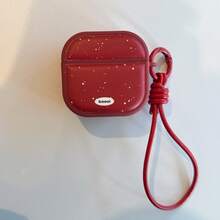 Móc khóa, dây đeo cổ tối giản màu trơn thanh lịch họa tiết mực đỏ loang, tương thích với ốp lưng Apple Pro 2, dễ thương, phù hợp với Apple Pro, phiên bản 3/4 mới 1/2, thích hợp cho nữ. - Đỏ - Xem 3