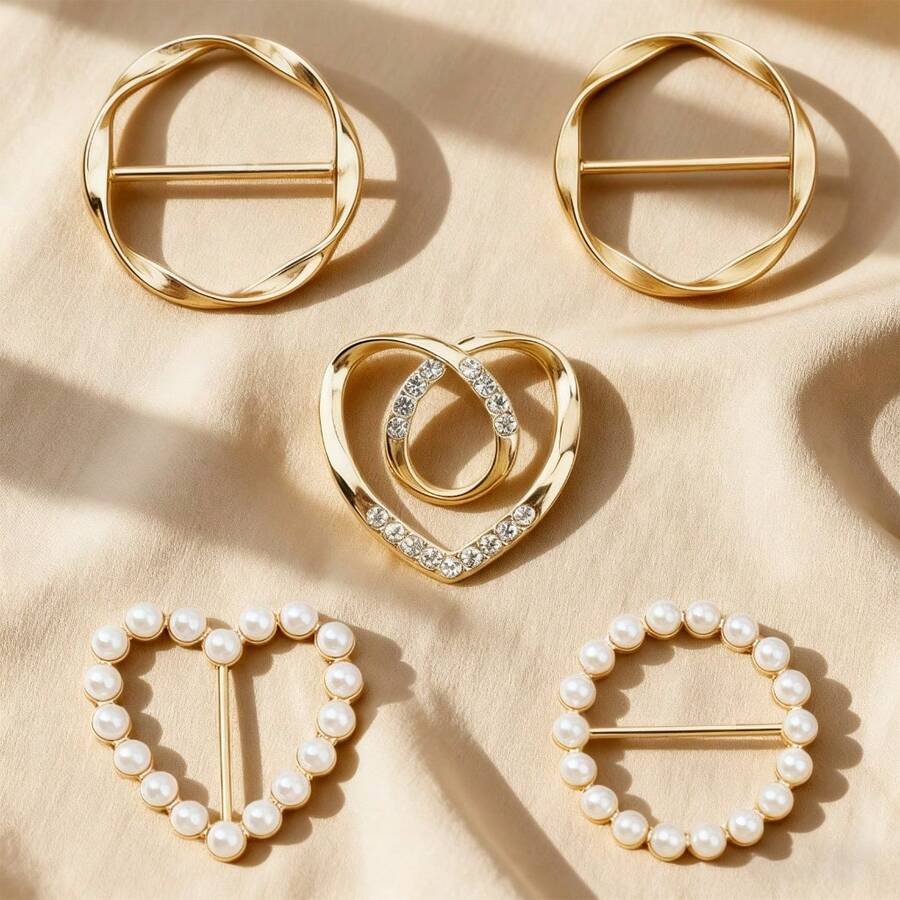 5pcs Adjustable Waist Cincher Metal Alloy Clothing Fasteners - E - View 1