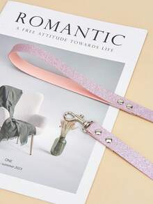 1pc Polyester Material Pink Matte Reflective Pet Leash, Durable Anti-Bite Dog Walking Lead, Suitable For Medium & Small Active Dogs - Multicolor - View 5
