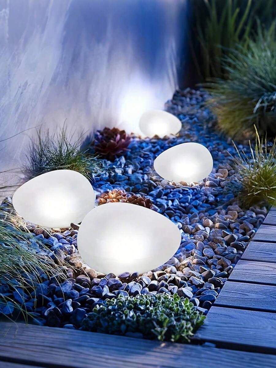 Solar Pebble Lights, Outdoor Garden Pathway Lights, Solar Outdoor Rock Lights, Decorative Landscape Lights, Suitable For Lawn, Yard, Patio, Pool, Wedding, Holiday