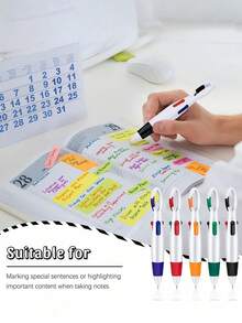 3支/6支装护士笔套装，便携式记号笔钥匙扣，迷你荧光笔套装，适用于徽章，包括荧光笔、记号笔、伸缩圆珠笔，带护士钥匙扣夹，圣诞礼物创意，包包配件，带证件套的挂绳，汽车配件，包包挂件。 - 彩色 - 查看 5