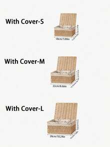 1/3 chiếc (S+M+L) Có và không nắp, 1 giỏ đựng đồ để bàn đan kiểu Bohemian, thích hợp để đựng chìa khóa và các vật dụng nhỏ, bộ giỏ đựng đồ để bàn cà phê, có thể đựng mỹ phẩm, chìa khóa, đồ ăn nhẹ, phòng khách, tiền sảnh, nhà cửa, hộp đan, giỏ đựng đồ trang trí, hộp đựng quà tặng trang trí ngày lễ, giỏ đựng đồ tái sử dụng, thích hợp để đựng văn phòng phẩm, tủ quần áo, đồ chơi, mỹ phẩm, giỏ đựng đồ để bàn, giỏ quà tặng lý tưởng. - Màu be - Xem 6