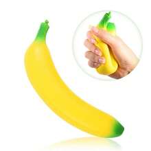 Squishy Slow Rising Banana Squeeze Toy, Soft Simulated Banana Stress Relief Ball, Suitable For Fun Games And Stress Relief - Yellow - View 4