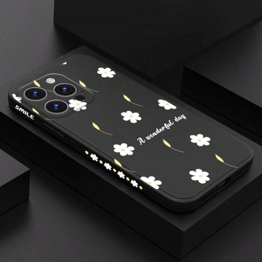 柔雨雏菊图案手机壳，兼容 17 Air 16 16e 15 Pro Max 14 Plus 13 12 11 8 7 X XS XR，以及三星 Galaxy S25 Ultra S24 Plus S23 FE S22 S21 S20 S10 A56 A55 A54 A53 A52 A51 A36 A35 A34 A33 A32 A31 A26 A25 A24 A23 A22 A17 A16 A15 A14 A13 A12 A07 A06 4G 5G，以及小米 15T 14T 13T 12T 11T Pro 15C 14C 13C 12C 10C Note 15 14 13 12 11 10 9 8、Poco F7 M7 X7 F6 X6 M6。适用于华为X5 M5 M5S X4 M4 M3 F3 X3 GT及华为P40 Lite P30 P20 P Smart 2019的防摔软壳 - 黑色 - 查看 1