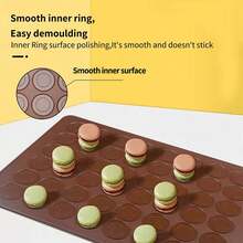 48-Cavity Silicone Macaron Baking Mat, Reusable Silicone Chocolate Muffin/Cookie Mold - Multicolor - View 3
