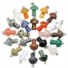 5/10/20/30 Pcs Multi-Color Mini Mushroom Crystal Pendant - Various Natural Stone Decorations, Suitable For Jewelry Making And Decoration, Random Colors - Multicolor - View 1