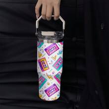 1pc/5pcs 30ozMint Green Cute Ducks Insulated Coffee Tumbler With Strap - Kawaii Duckling Travel Mug For Animal Lovers, Girls & Daily Use. - White - View 8