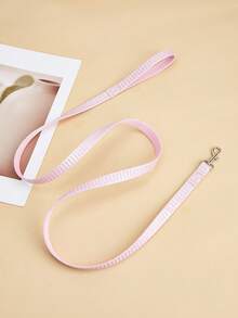 1pc Polyester Material Pink Woven Pet Leash, Suitable For Medium And Small Cats And Dogs Outdoor Use (Not Suitable For Large Active Dogs) - Pink - View 2