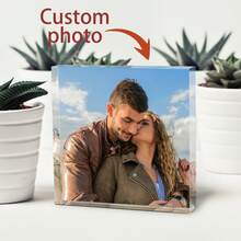 1 pezzo Portafoto in acrilico personalizzato, decorazione in acrilico personalizzata con foto, mattone in acrilico personalizzato, decorazione per matrimonio, bomboniera per matrimonio, regalo di laurea, regalo per la festa della mamma, regalo in acrilico personalizzato, regalo personalizzato, disponibile in varie dimensioni - Multicolore - Visualizzare 2