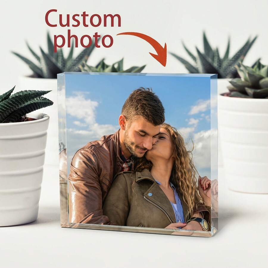 1 pezzo Portafoto in acrilico personalizzato, decorazione in acrilico personalizzata con foto, mattone in acrilico personalizzato, decorazione per matrimonio, bomboniera per matrimonio, regalo di laurea, regalo per la festa della mamma, regalo in acrilico personalizzato, regalo personalizzato, disponibile in varie dimensioni