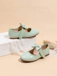 Sepatu dengan Hiasan Pita Cantik, Cocok untuk Musim Gugur/Musim Dingin - Mint Green - View 3
