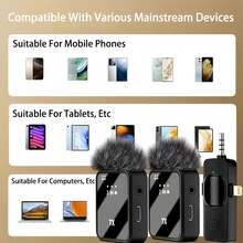 3 In 1 Microphone For IPhone/Android/Camera, Wireless Microphones, 328ft Transmission, 18H Battery Life, Mini Microphone For Record Interview, Vlogs, Tiktk - 查看 8