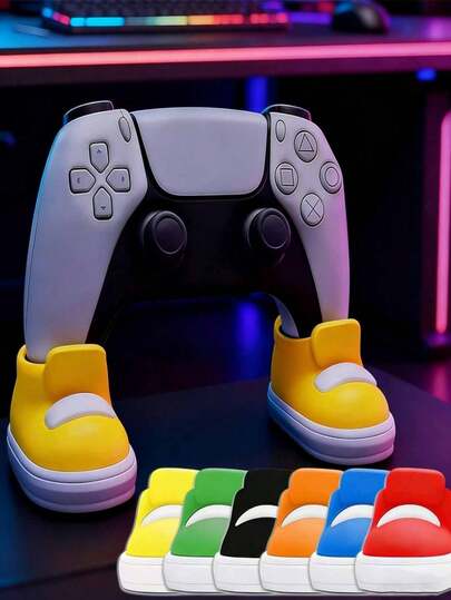 1pc Interesting Game Controller Holder, Colorful Shoe-Shaped Storage Base, A Fun Desktop Organizer Suitable For Various Controllers. It Can Be Used As A Desktop Decor, Controller Stand, Gaming Accessory, And Also Makes A Great Gift For Friends.