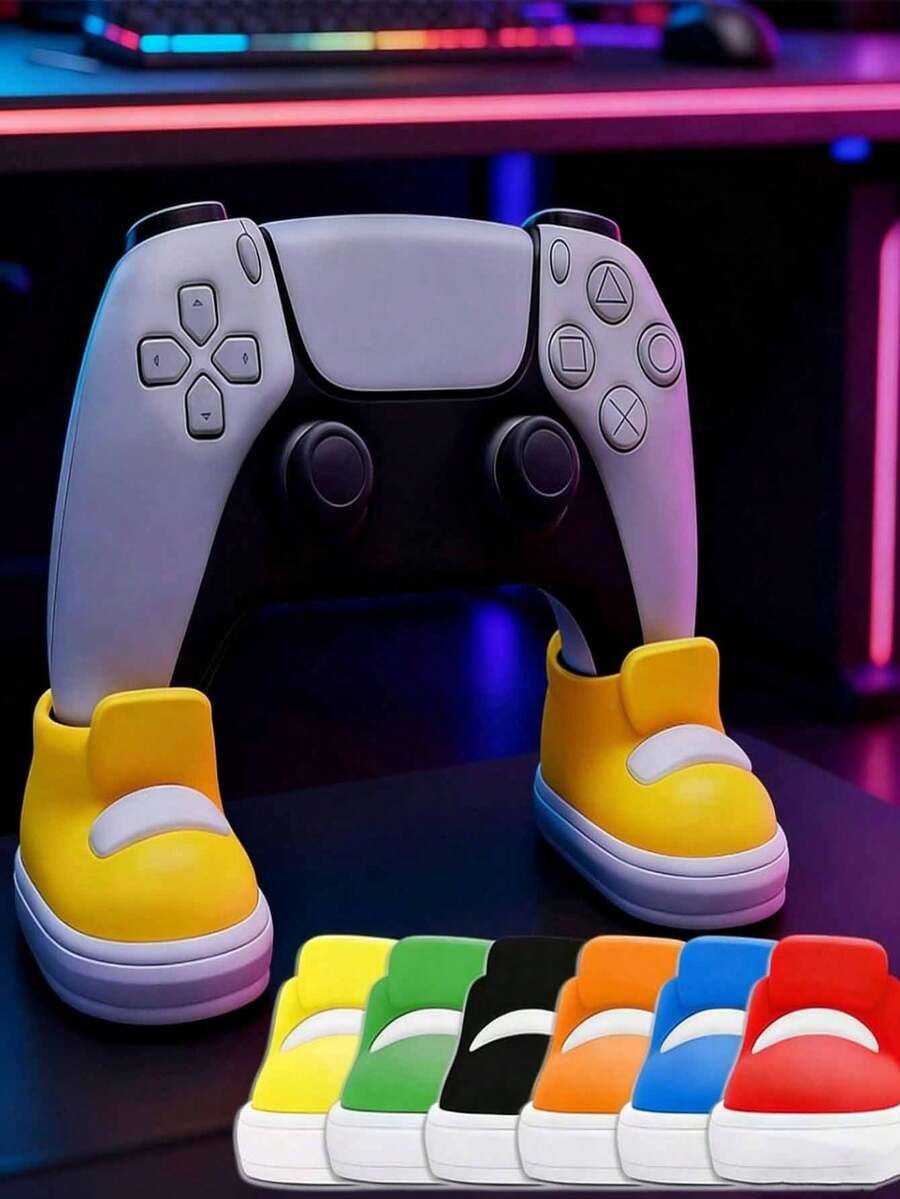 1pc Interesting Game Controller Holder, Colorful Shoe-Shaped Storage Base, A Fun Desktop Organizer Suitable For Various Controllers. It Can Be Used As A Desktop Decor, Controller Stand, Gaming Accessory, And Also Makes A Great Gift For Friends.