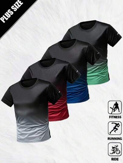 Áo thun thể thao nam cỡ lớn, nhẹ, kiểu dáng thường ngày, tay ngắn, thích hợp cho hoạt động thể dục, chạy bộ ngoài trời, mùa hè.